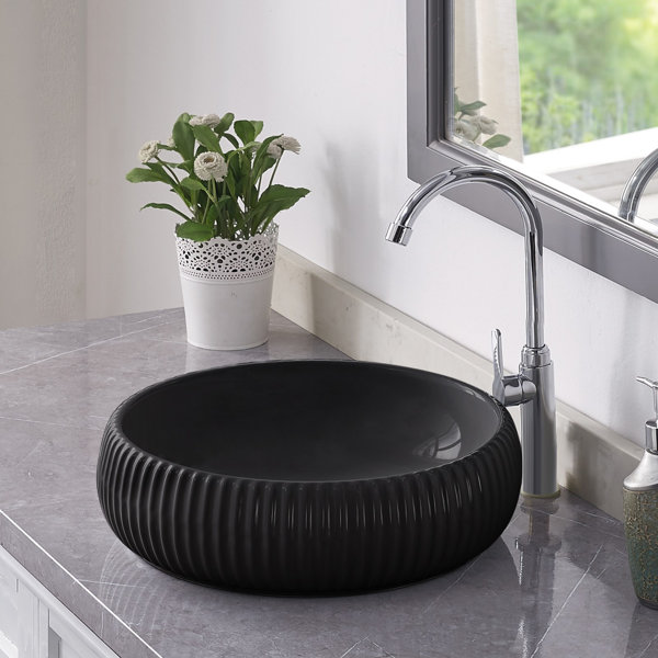Ellai 16.2'' Ceramic Circular Vessel Bathroom Sink Wayfair
